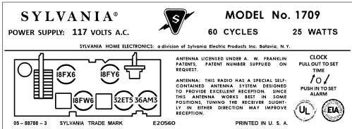 1709 ; Sylvania Hygrade, (ID = 3025044) Radio