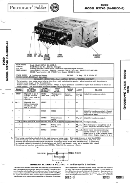 1CF743 Ford #1A-18805-B; Sylvania Hygrade, (ID = 3032476) Car Radio