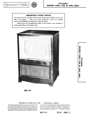 22M-1 Ch= 1-387-1; Sylvania Hygrade, (ID = 3004539) Television