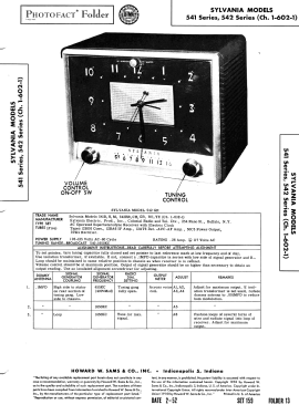 541B Ch= 1-602-1; Sylvania Hygrade, (ID = 3019537) Radio