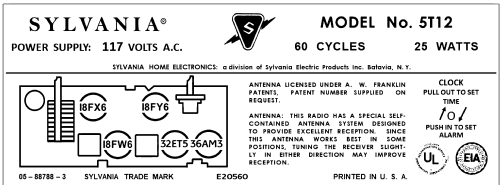 5C12T ; Sylvania Hygrade, (ID = 3025023) Radio