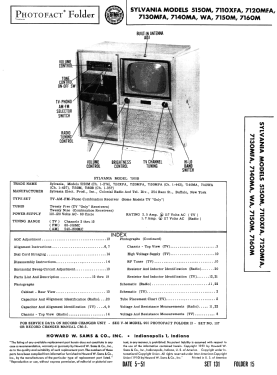 7110XFA Ch= 1-442; Sylvania Hygrade, (ID = 2911697) Television