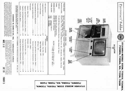 7140MA, 7140WA Ch= 1-437; Sylvania Hygrade, (ID = 1849323) Television