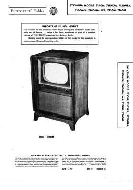 7140MA, 7140WA Ch= 1-437; Sylvania Hygrade, (ID = 2911757) Television