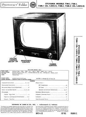 72B-11 Ch= 1-502-3; Sylvania Hygrade, (ID = 3079362) Television