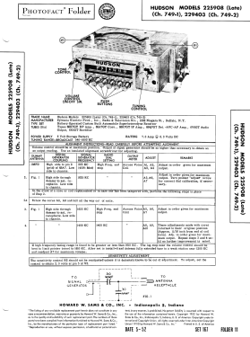 Hudson 229403 Ch= 749-2; Sylvania Hygrade, (ID = 3047845) Car Radio