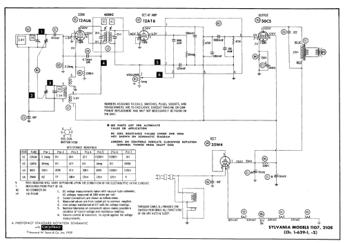 1107 Ch= 1-629-1; Sylvania Hygrade, (ID = 637850) Radio