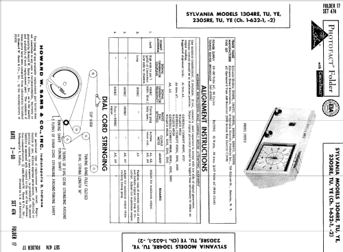 1304RE Ch= 1-632-2; Sylvania Hygrade, (ID = 542656) Radio