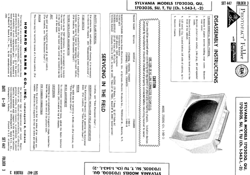 17D303TU Ch= 1-543-2; Sylvania Hygrade, (ID = 894654) Television