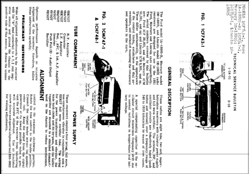 1CM747-1 Mercury 1M-18805; Sylvania Hygrade, (ID = 238780) Car Radio