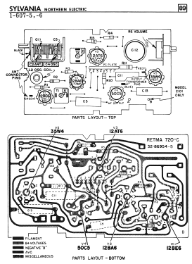 2101 Ch= 1-607-6; Sylvania Electric (ID = 2758894) Radio