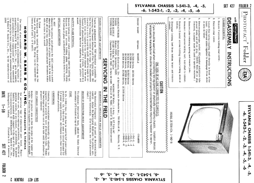 21C621 Series Ch= 1-542-5; Sylvania Hygrade, (ID = 928206) Television