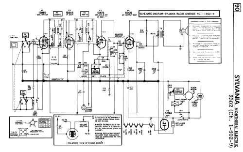 2302 Ch= 1-602-9; Sylvania Electric (ID = 2306226) Radio