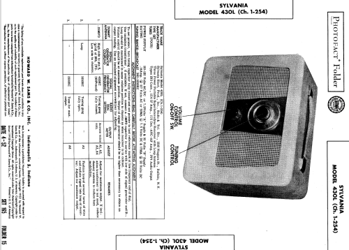 430L Ch= 1-254; Sylvania Hygrade, (ID = 581538) Radio