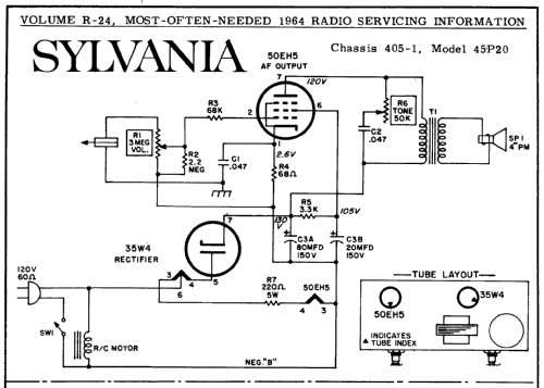 45P20 Ch= 405-1; Sylvania Hygrade, (ID = 183294) R-Player