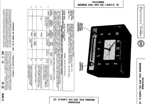 543 Ch= 1-602-2; Sylvania Hygrade, (ID = 580882) Radio