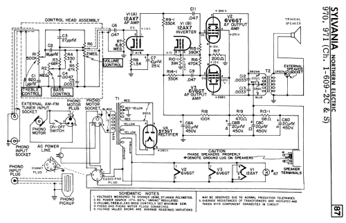 970 Ch= 1-609-2; Sylvania Electric (ID = 2306229) R-Player