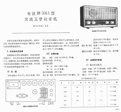 Dianbo 电波 506A; Taizhou 泰州市无线电... (ID = 810669) Radio