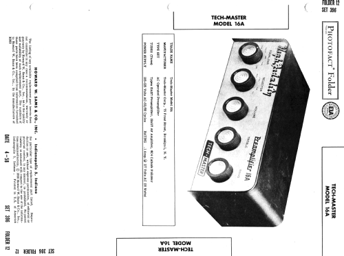 Preamplifier 16A; Tech-Master Products (ID = 2592137) Ampl/Mixer