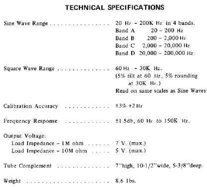 Audio Generator TE-22; Tech Instruments Co. (ID = 278218) Equipment