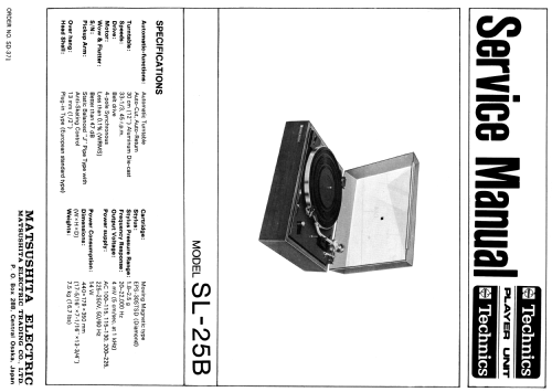 Automatic Turntable SL-25B; Technics brand (ID = 1685199) Ton-Bild