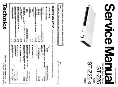 FM/AM Stereo Tuner ST-Z25; Technics brand (ID = 2692064) Radio