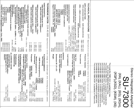 Integrated Stereo Amplifier SU-7300 ; Technics brand (ID = 667641) Verst/Mix
