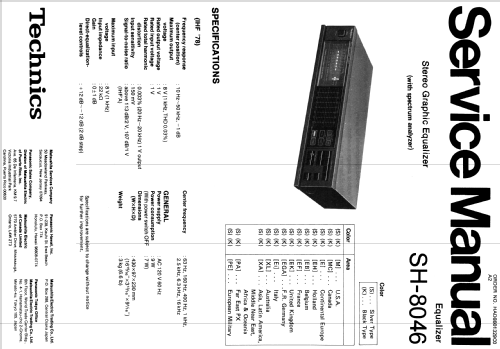 Stereo Graphic Equalizer SH-8046; Technics brand (ID = 1873214) Ampl/Mixer