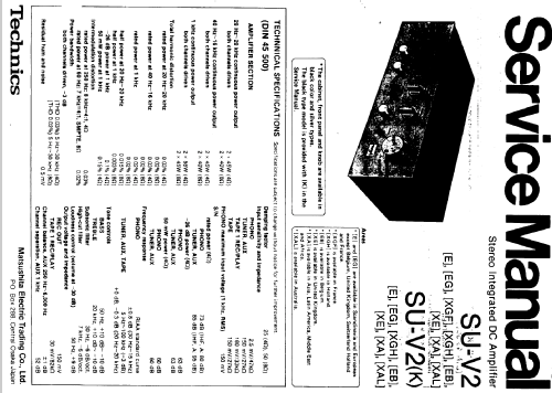 Stereo Integrated DC Amplifier SU-V2; Technics brand (ID = 1112286) Verst/Mix