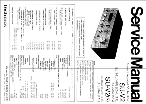 Stereo Integrated DC Amplifier SU-V2; Technics brand (ID = 2539555) Ampl/Mixer