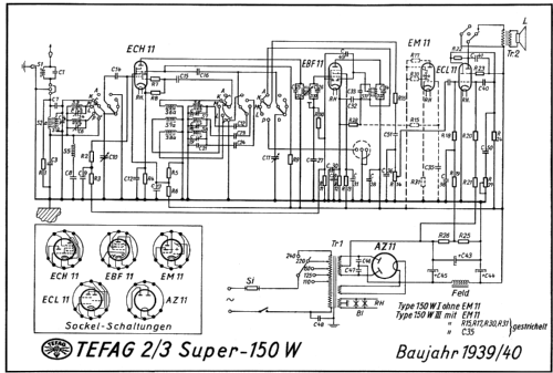 Tefadyn 150W/III; Tefag; Telephon (ID = 47246) Radio