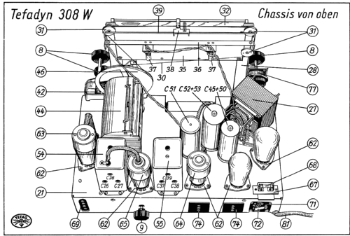 Tefadyn 308W; Tefag; Telephon (ID = 45969) Radio