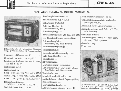 GWK48; TeKaDe TKD, (ID = 1173261) Radio