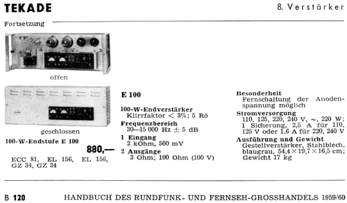 E100; TeKaDe TKD, (ID = 1960408) Ampl/Mixer