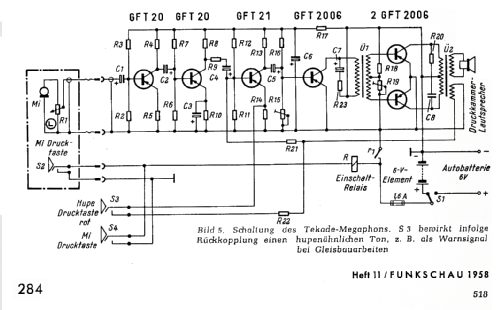 Transistoren-Megaphon ; TeKaDe TKD, (ID = 1826523) Verst/Mix