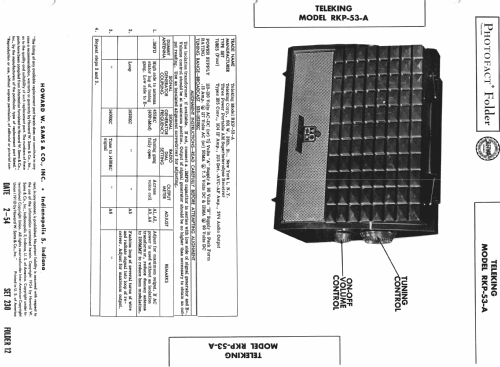 RKP-53 Ch= REP-1; Tele King (ID = 982805) Radio