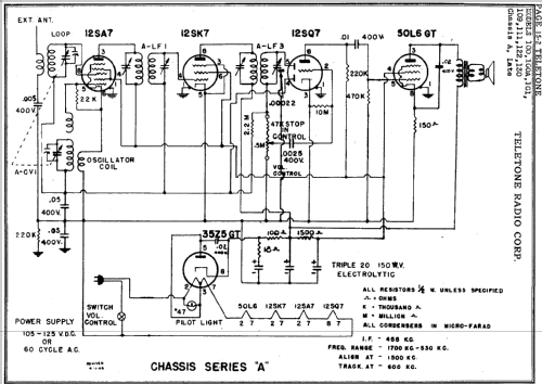 100 Ch= A late; Tele-Tone Radio Corp (ID = 394045) Radio