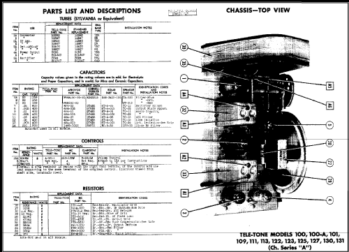 100 Ch= A late; Tele-Tone Radio Corp (ID = 486591) Radio