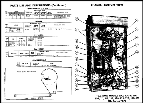 100A Ch= A late; Tele-Tone Radio Corp (ID = 486596) Radio