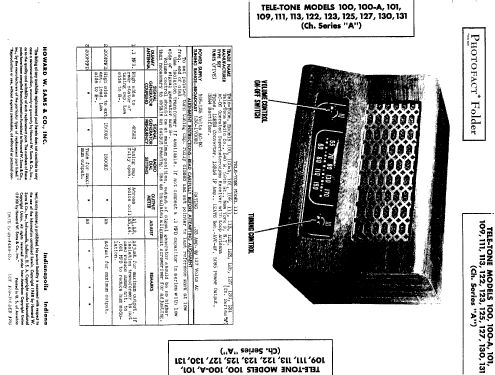 100A Ch= A late; Tele-Tone Radio Corp (ID = 486597) Radio