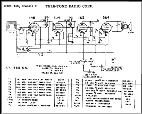 156 Ch= U; Tele-Tone Radio Corp (ID = 410443) Radio