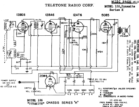 163 Ch= H; Tele-Tone Radio Corp (ID = 713201) Radio