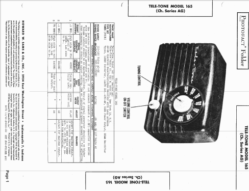 165 Ch= AG; Tele-Tone Radio Corp (ID = 1431243) Radio