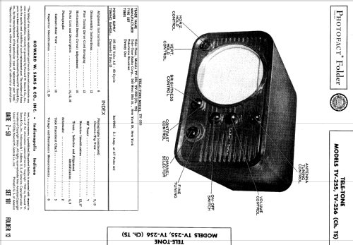 TV-255 Ch= TS; Tele-Tone Radio Corp (ID = 580096) Television