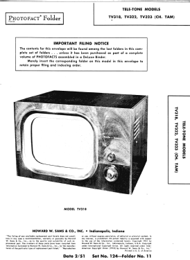 TV-322 Ch= TAM; Tele-Tone Radio Corp (ID = 2861574) Television