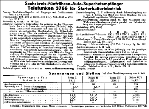 3766-12 ; Telefunken (ID = 37601) Car Radio