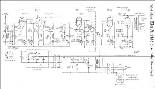 6-W-Omnibusanlage Ela A1135; Telefunken (ID = 7879) Car Radio