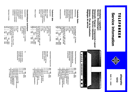 Allegretto 1010; Telefunken (ID = 2007897) Radio
