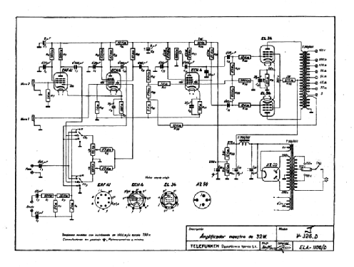 Amplificador Maestro V326D; Telefunken (ID = 1677040) Ampl/Mixer