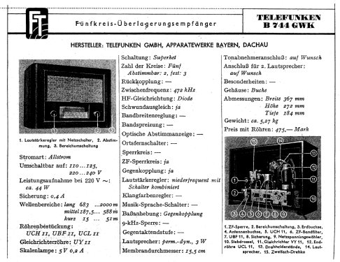 B744GWK; Telefunken (ID = 738335) Radio